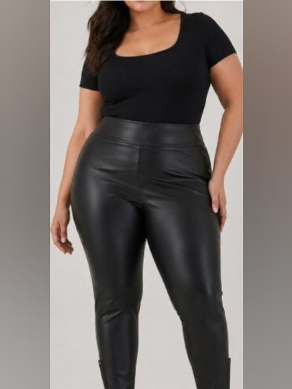 TORRID High-Waist Faux Leather Plus-Size Pants - Black